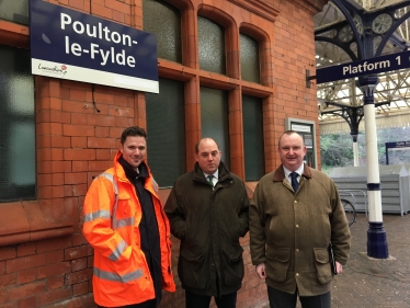 Michael Butler from Network Rail with Ben Wallace MP and C/Cllr Alf Clempson