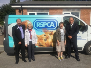 L to R, Martyn Tetchener (Branch Manager), Marie Morris (Trustee), Cllr Ann Turn